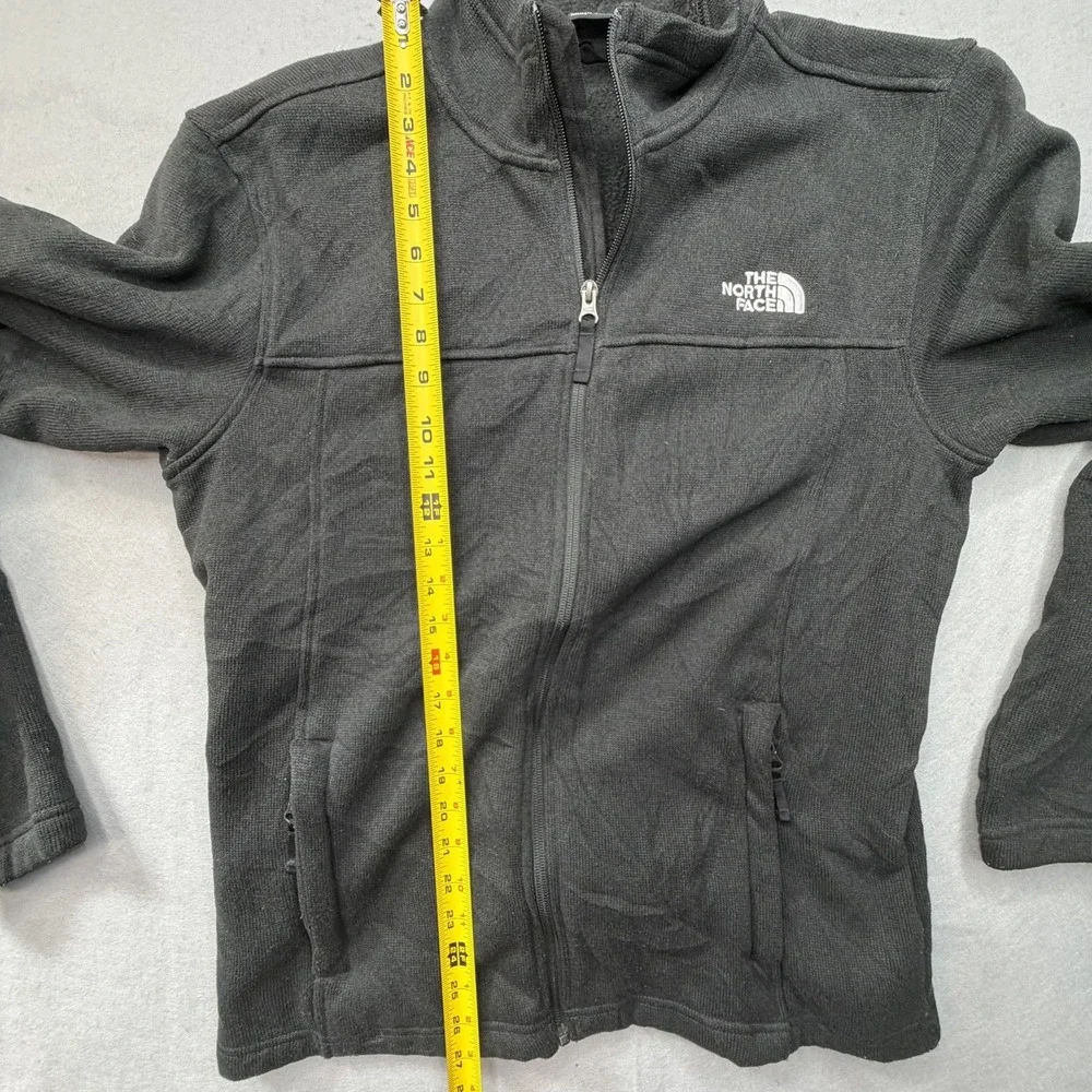 The North Face Mens Large Black Full Zip Sweater Knit Sherpa Lined Fleece Jacket